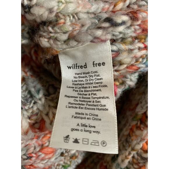 Aritzia Wilfred Free Beige Multicolor Cable Knit Women's Medium Sweater - Picture 5 of 6